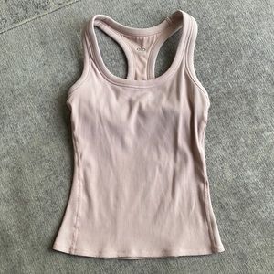 Alo ribbed tank size small with built in bra, full length not cropped